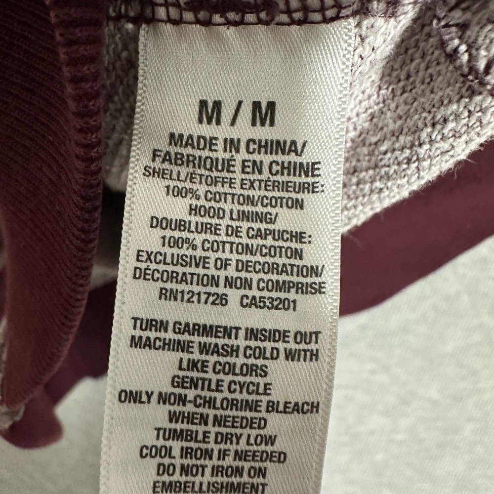 Aeropostale Full Zip Hoodie New York 87 Applique Heather Burgundy Mens Size M - Picture 9 of 12